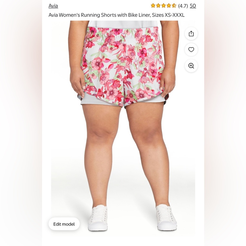 Avia Women's Pink Floral Athletic Shorts